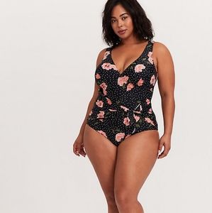 NEW Floral Polka Dot Swim Bathing suit TORRID SZ3X